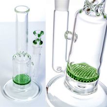 Glass Water Pipe for Sale with Single Green Honeycomb (ES-GB-163)